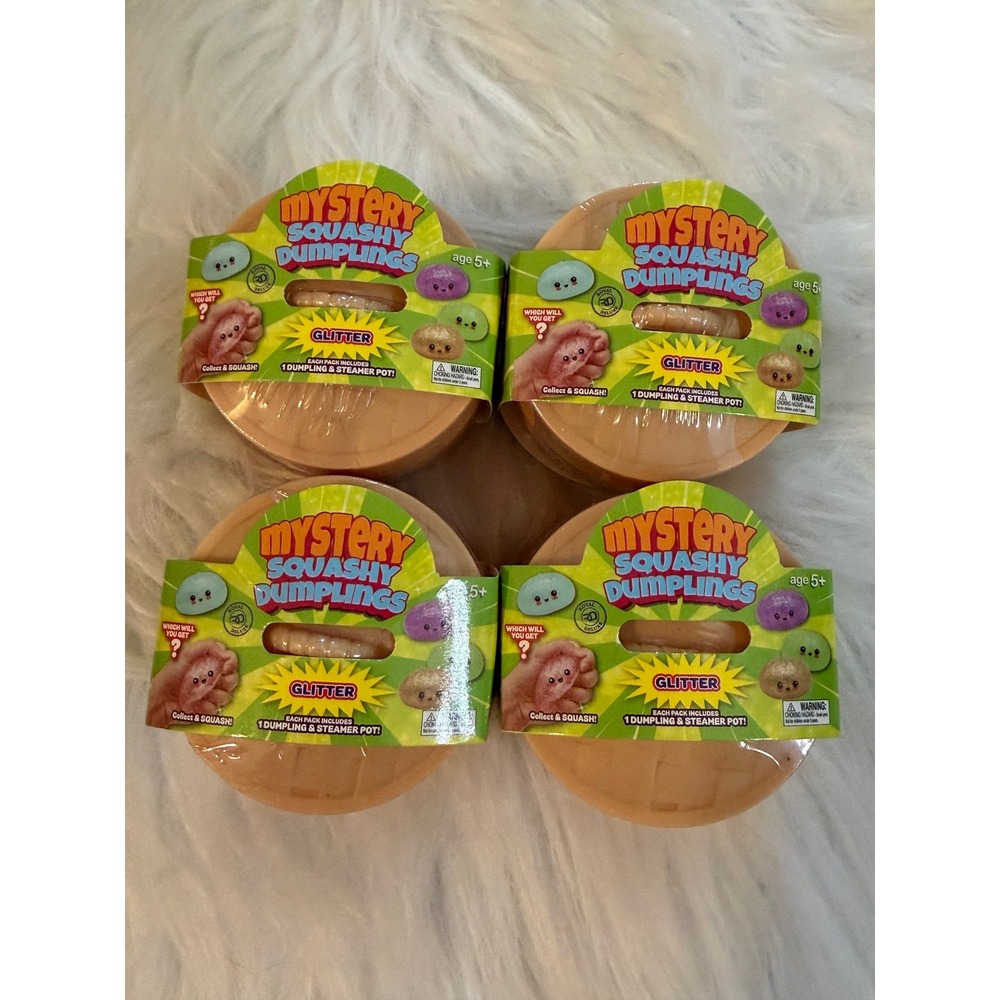 Mystery Squashy Dumplings Glitter Surprise Toy Steamer Pot Lot of 4 TY81068 Mini